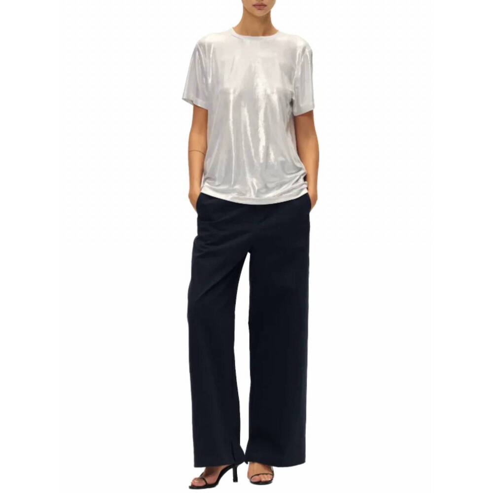 NEW ELODIE aiden short sleeve top in silver